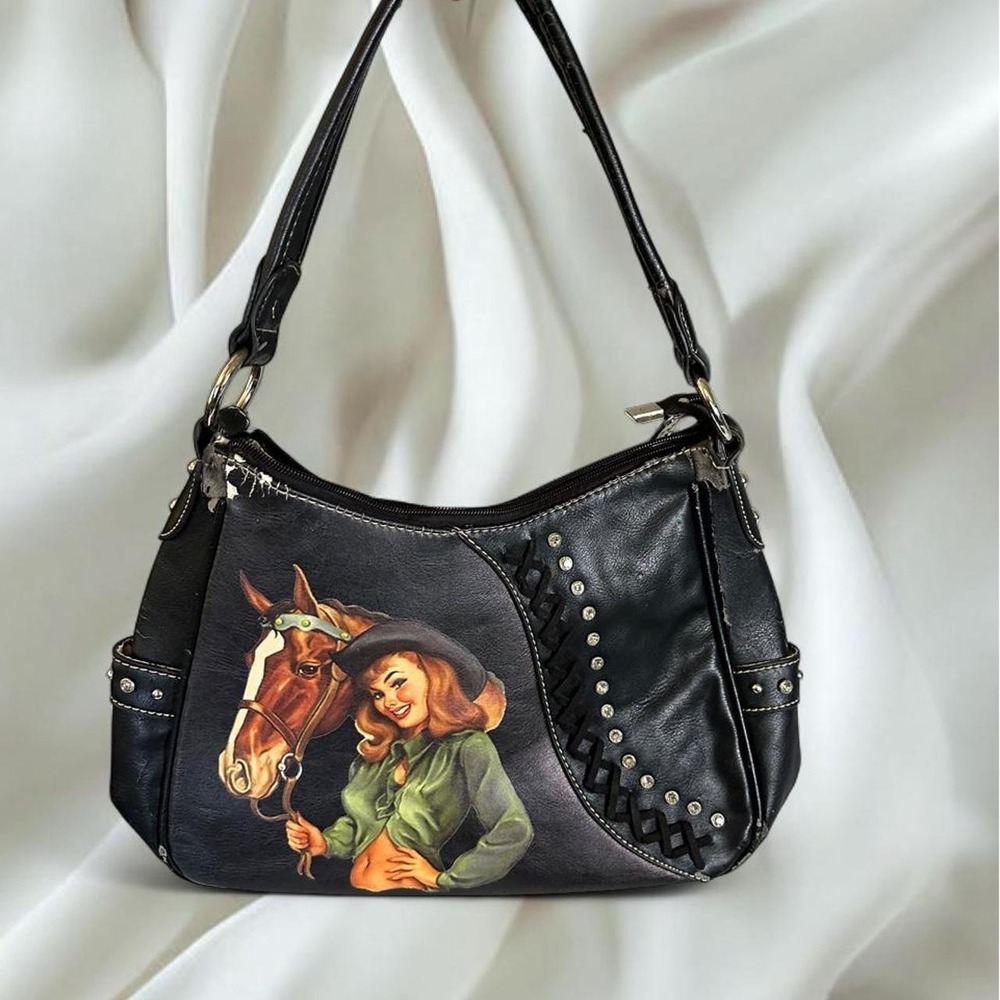Montana West rhinestone cowgirl graphic shoulder bag y2k western boho country